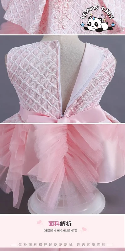 LEZONKIDS - Children's princess dress baby girl host evening dress trendy in summer for flower girl dress for 2 years to 7year